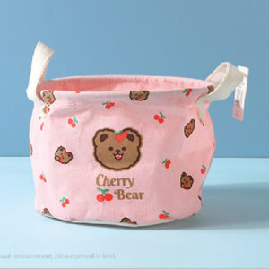 Cherry Bear Series Small Fabric Storage Bucket