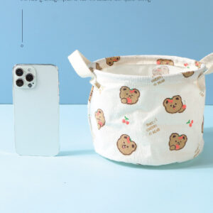 Cherry Bear Series Small Fabric Storage Bucket