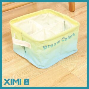 Tie-dye Series Fabric Storage Bin with 4 Compartme