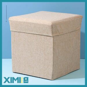 Solid Color Fabric Storage Bin Chair(Khaki)
