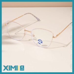 Fashionable Pilot Frame Blue-Light-Blocking Glasses(Gold)