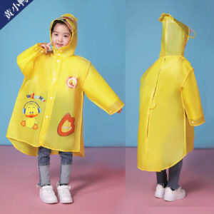 Cartoon Duckling Raincoat For Kids(Xl)