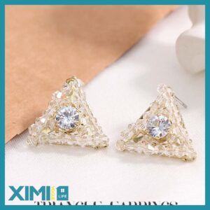 Exquisite Crystal Triangle Earrings