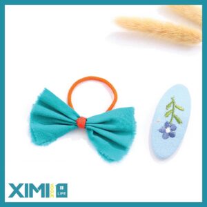 Embroidery Flower Bowknot Hair Clip Set for Kids