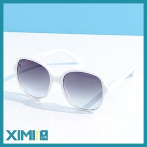 Stylish Round Frame Sunglasses for Ladies(White)