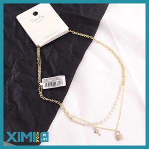 Key Double Layers Artificial Pearl Necklace