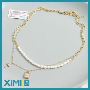Key Double Layers Artificial Pearl Necklace