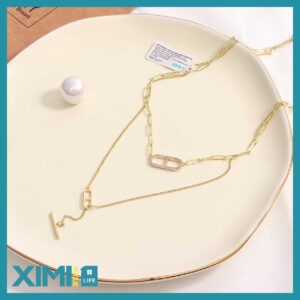 Double Chains Sun-shape Necklace