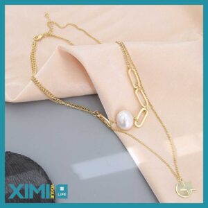 Artificial Pearl Star Double Layers Necklace