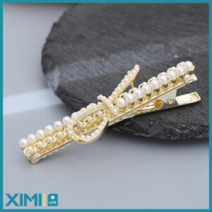 Artificial Pearl Bow Knot Hair Clip