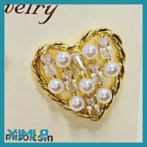 Zircon Pearl Heart Earrings