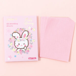 Garden Bunny Series Oil Blotting Sheets 100 Sheets *2 Packs (Pink)