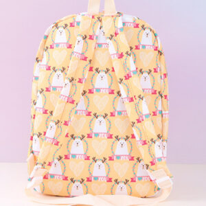 Loving-Heart ElK Casual Printed Backpack (Yellow)