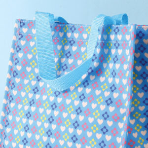 Heart Funny Square Lunch Bag (Blue)